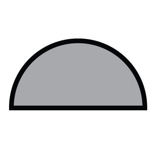 half-circular shape